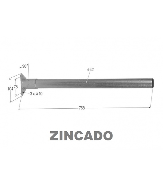 SOPORTE GUARDABARROS ZINCADO 75cm