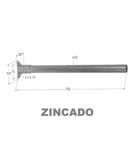 SOPORTE GUARDABARROS ZINCADO 75cm