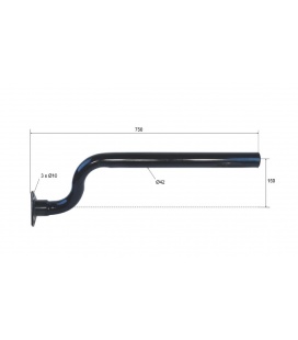 SOPORTE GUARDABARROS CURVO 75cm