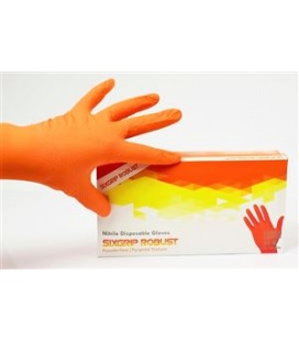 GUANTES (50) NITRILO L NARANJA