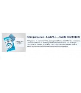 KIT DESINFECCION FUNDA WC+TOALLITA COVIND19