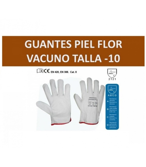 GUANTE TRABAJO PIEL GRIS.