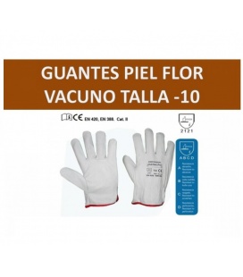GUANTE TRABAJO PIEL GRIS.
