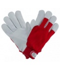 GUANTES PIEL CON DORSO TRANSPIRABLE DE TELA CIERRE VELCRO