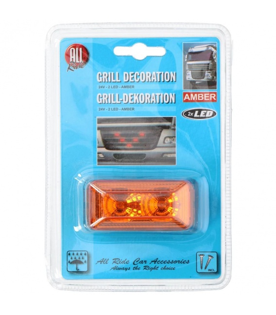 PILOTO FRONTAL 2LED 24V ROJO-AMBAR-BLANCO
