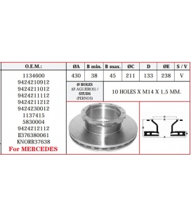 DISCO FRENO KNORR II376380061