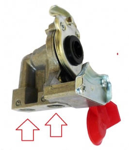 GRIFO AIRE BOCA DOBLE 16mm AUTOMATICO ROJO