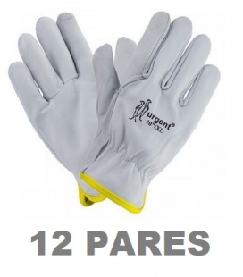 12 PARES GUANTES PIEL VACUNO GRIS TALLA 10