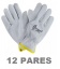 12 PARES GUANTES PIEL GRIS TALLA 10