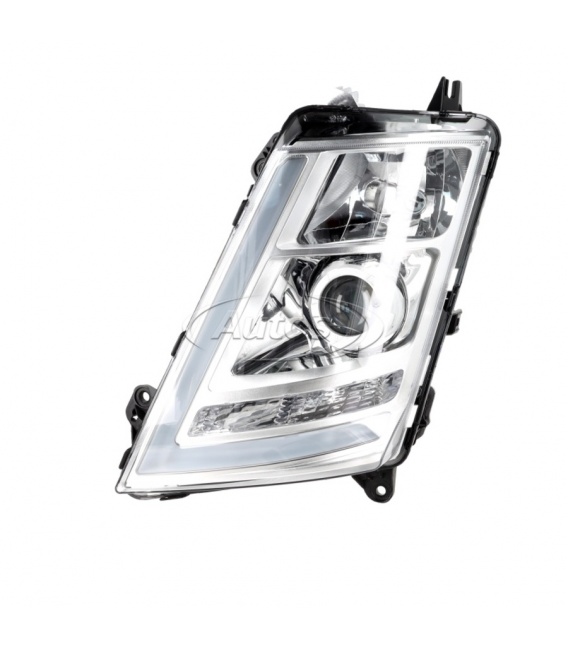 FARO BIXENON VOLVO FH4 IZQ-CON LUZ DIURNA-CROMADO