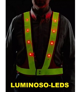 CHALECO LUMINOSO NARANJA 16 LEDS-TALLA L