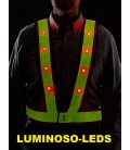CHALECO LUMINOSO CON LEDS- NARANJA 16 LEDS-TALLA L