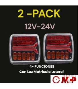 PILOTOS TRASEROS 4 FUNCIONES-LEDS-12/24V-34 LEDS