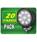 20 FAROS TRABAJO LEDS 12v/24v-1430LUMENS