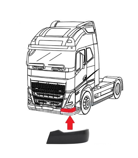 ESQUINA BAJO PARAGOLPES VOLVO FH5 EURO 6-NEGRO LISO