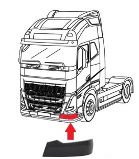 ESQUINA BAJO PARAGOLPES VOLVO FH5 EURO 6-NEGRO LISO