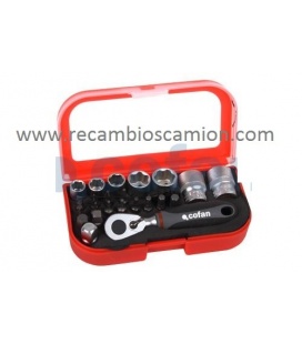 Llave carraca vasos y puntas 1/4.