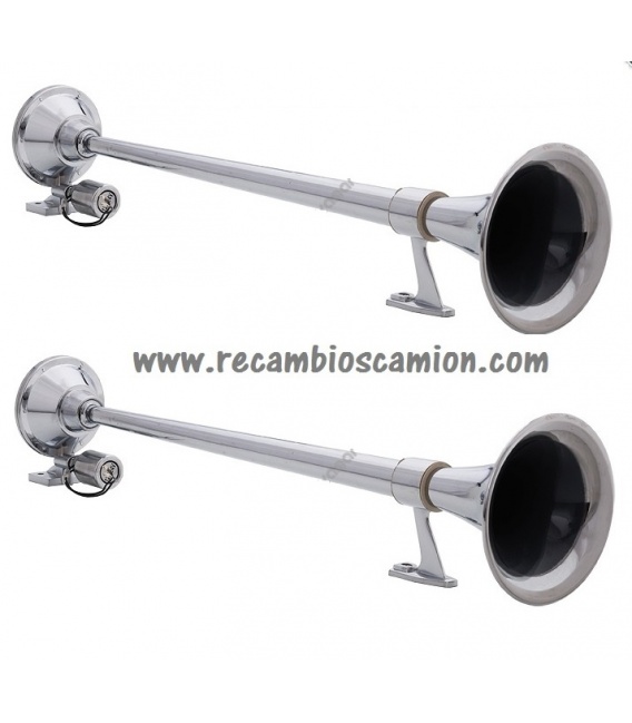 2 BOCINA CAMION 24V Metalica70CM