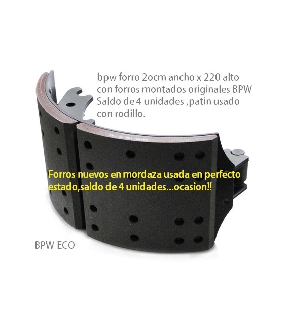 PATIN FRENO USADO CON FORROS BPW ECO