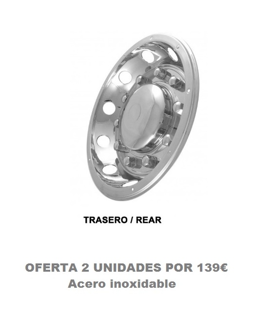 2 TAPACUBOS 22,5 INOXIDABLES BURGOS