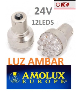 BOMBILLA NARANJA 24V- 12 LEDS AMOLUX