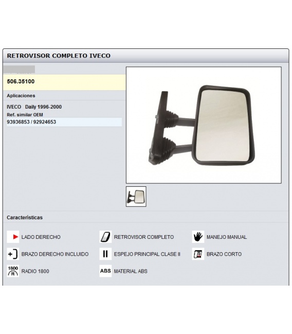 RETROVISOR DAILY 1996-2000