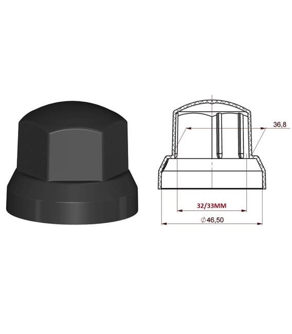 CUBRETUERCAS NEGRO PLASTICO
