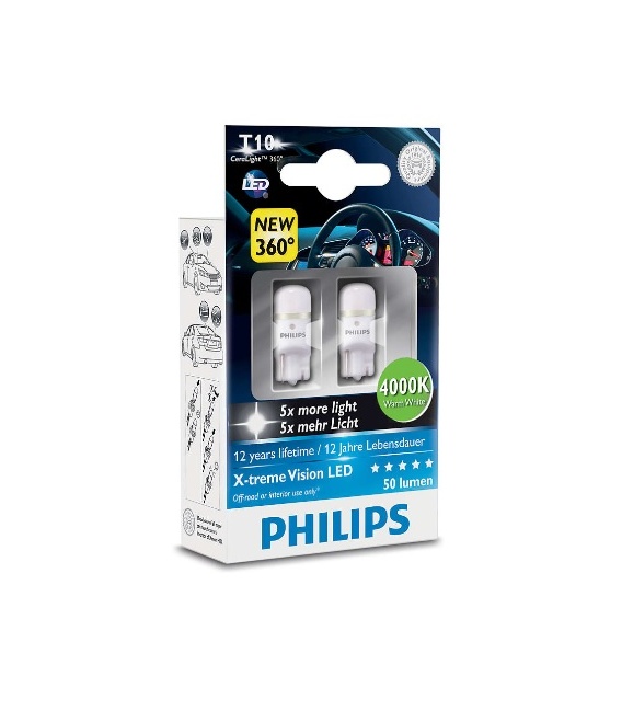 LAMPARAS PHILIPS 12V/W5W LEDS