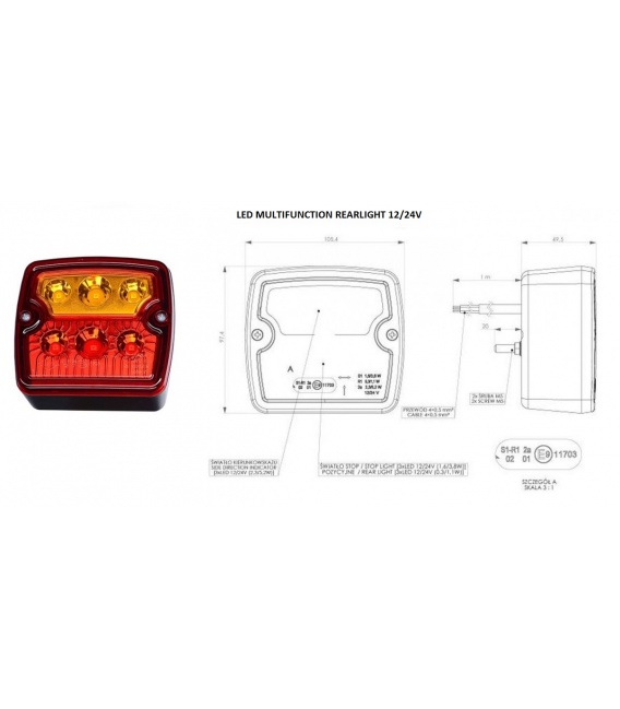 Piloto Led 2 Funciones Luz Matricula 12v 24v